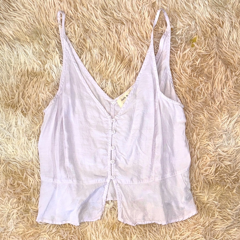Cloth & Stone Light Lavender Button-Up Camisole - M